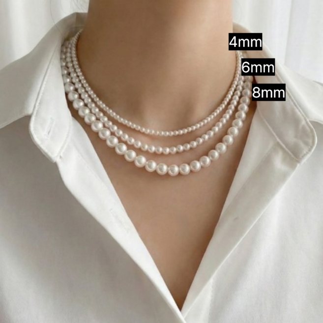 포인터러브 레이어드 초커 진주 목걸이 3종 세트