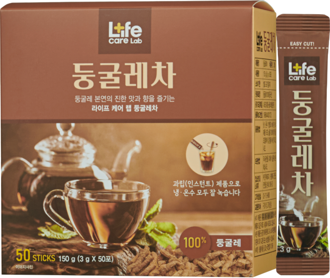 라이프케어랩 국내산 둥굴레차 티백없는 과립형 볶은 분말 가루, 1박스, 50개입, 3g