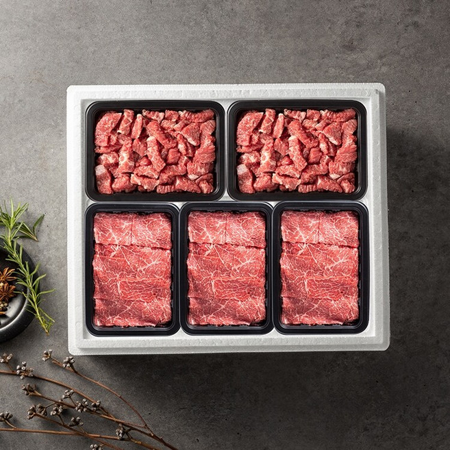 [안동한우][냉장] 한우혼합선물세트 3호 3.0kg [불고기 1.8kg 국거리 1.2kg / 1++(9)등급], 1개, 3kg