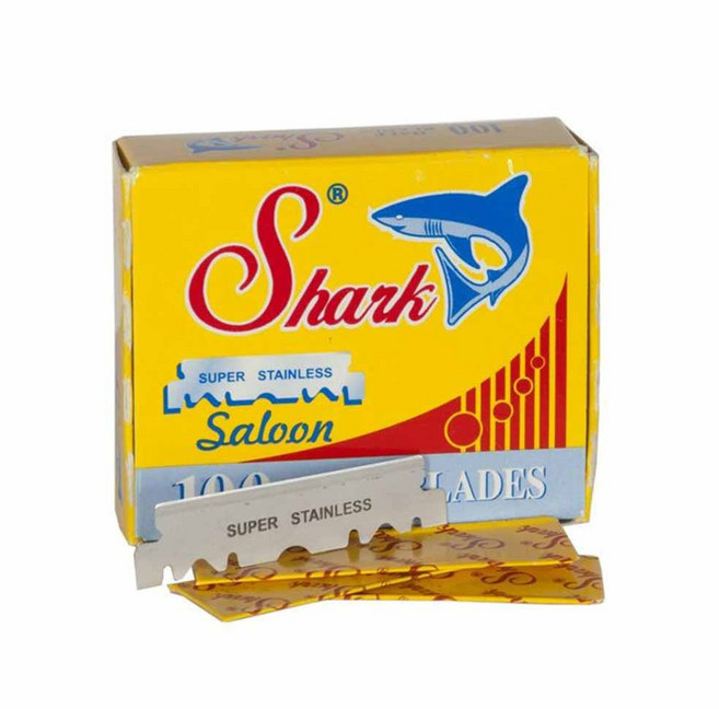 샤크 슈퍼 스테인레스 하프 면도날, 3세트, 100개입