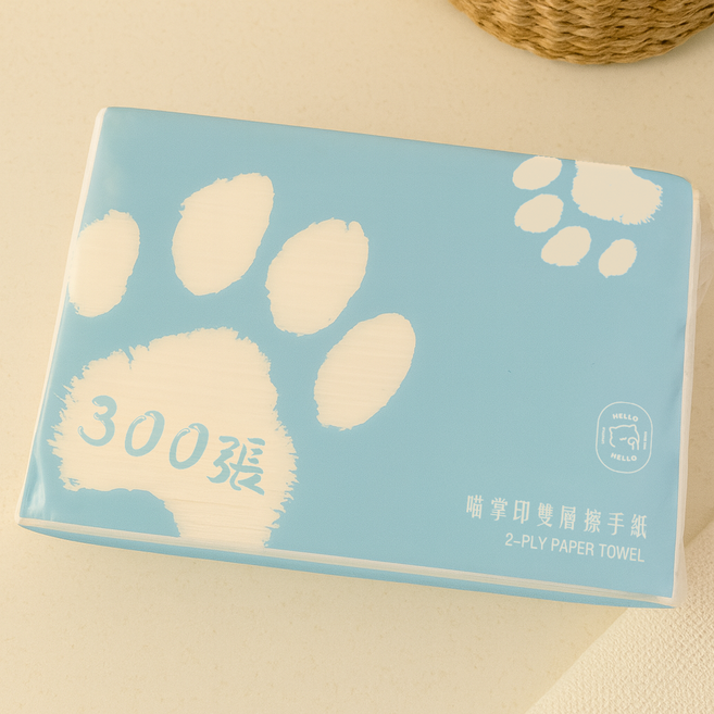 Hello Hello 雙層擦手紙 200張, 20個, 300張