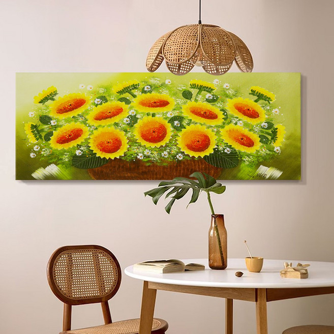 풍수 돈들어오는그림 해바라기그림 개업 선물 집들이 금전운 와이드 거실 인테리어 캔버스 그림액자 10종, 03.사업번창해바라기