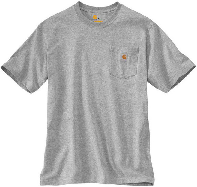 CARHARTT 美版 K87 HGY POCKET TEE 6.75oz 重磅口袋 短T (HGY 淺灰色) 化學原宿, HGY 淺灰色,S