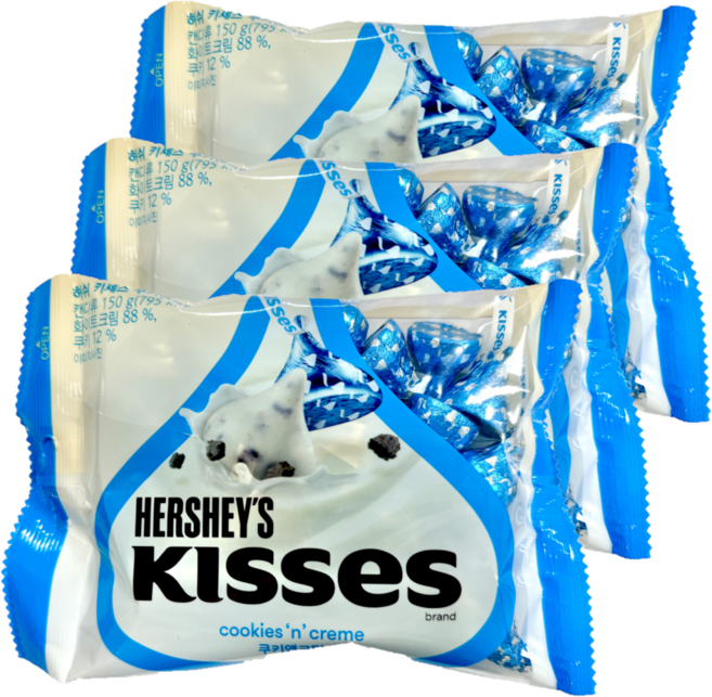 허쉬 키세스 쿠키앤크림, 150g, 3개