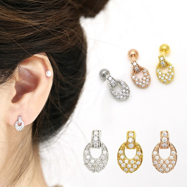 미다미 [2P케이스세트] 샐리서클 라운드 프레임 포인트 피어싱 세트