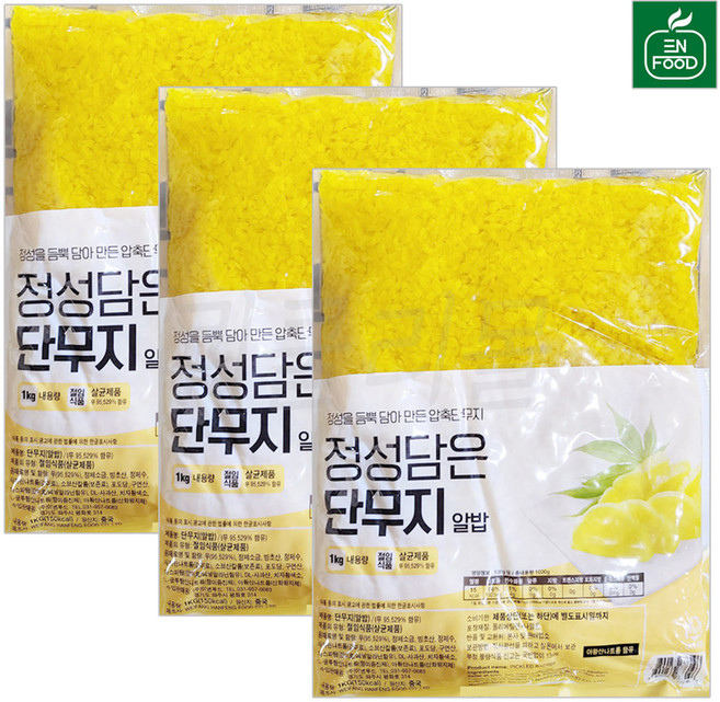 이엔푸드 정성담은 알밥 단무지 1kg, 3개