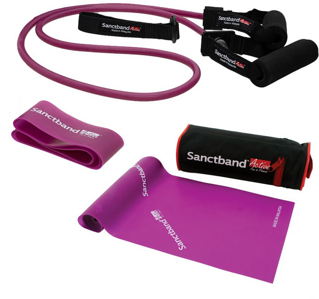 샌트밴드 홈트레이닝 3종 세트 운동밴드 루프밴드 핸드튜빙 도어앵커, 1세트, 퍼플