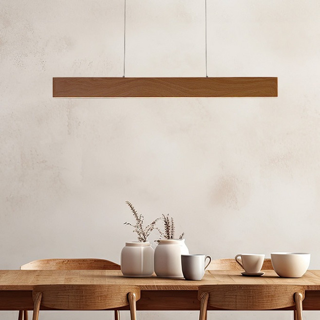 공간조명 베소 LED 펜던트 30W 라인 조명, 월넛, [30W] 4000K 주백색