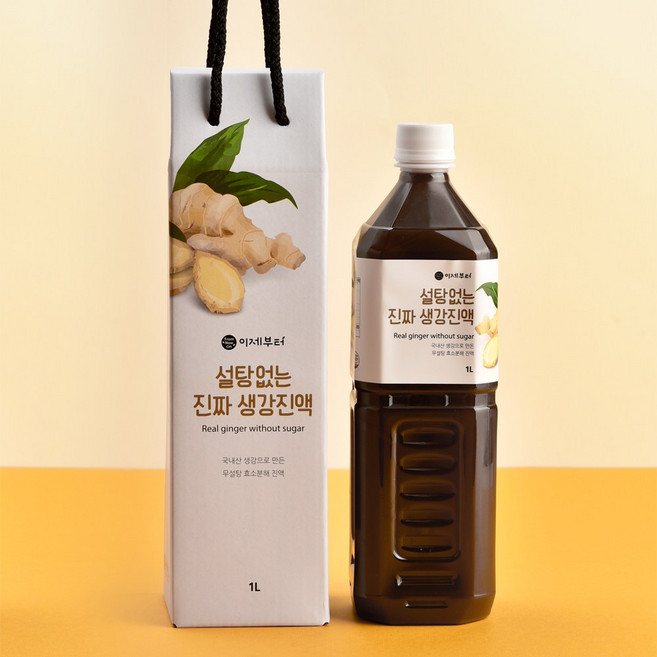 [선물포장] 무가당 순한맛 봉동 생강차 생강원액 1L / 농축액 생강청 완주 + 스티커 증정, 1개