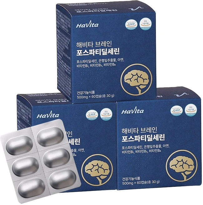 엔씨네이처 해비타 브레인 포스파티딜세린 인지력저하 치매예방 뇌기능 개선 영양제 3개월분, 60정, 3개 - 쿠팡