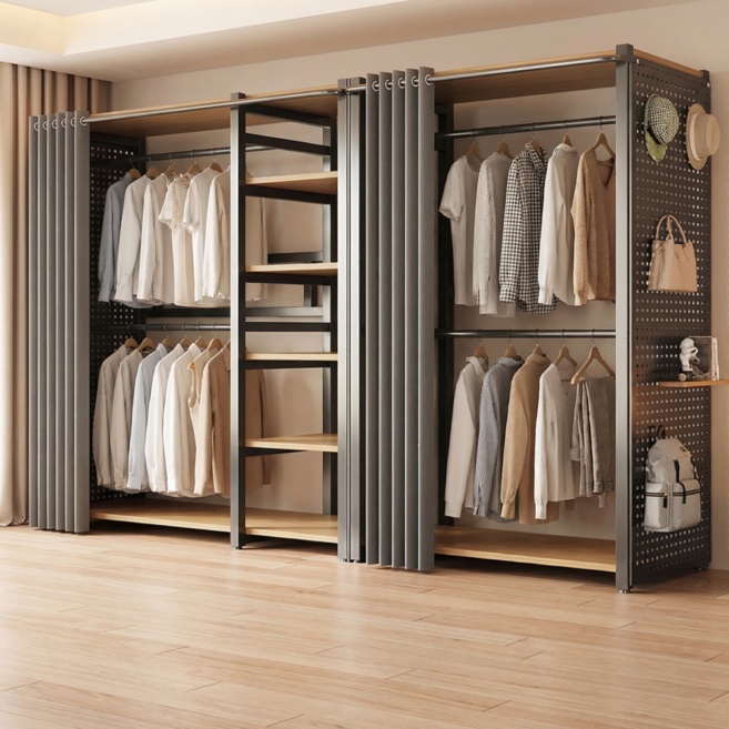 어반쉘프 철제 시스템 비키니 옷장 드레스룸 조립식 튼튼한 간이 행거, C타입