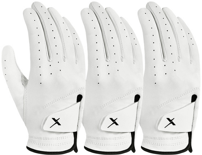 기어엑스 F561 퓨어 양피 골프장갑 흰색 남성용 오른손 3P, 흰색_F561, 3개