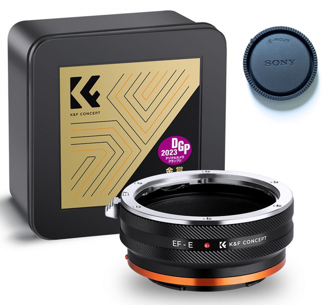K&F EOS-E IV PRO 변환링 어댑터- 캐논 EF 렌즈 >> 소니 E 바디 /무반사코팅 / 뒤캡포함 Canon EF lens to Sony E adapter + cap, 1개