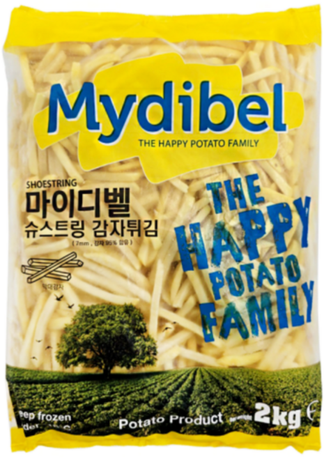 마이디벨 슈스트링 냉동감자튀김, 2kg, 6개