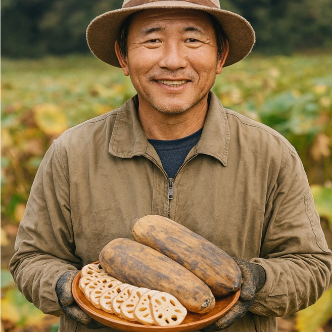 [농부 직접] 암연근 국내산 흙연근 암놈 혼합, 1개, 1kg (암놈)