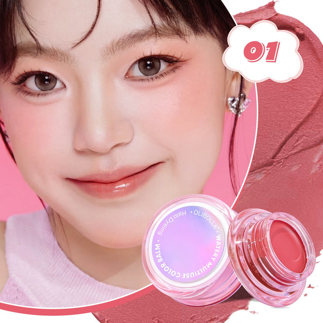4색 매트 & 글로우 크림 블러셔 팔레트, 1개, 01#
