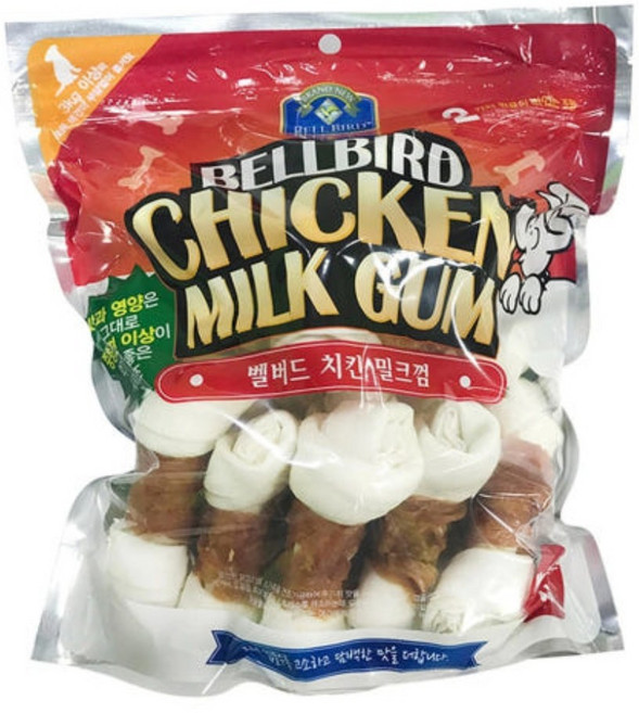 벨버드 강아지 치킨밀크껌 1kg 미듐 개껌 애견간식 코스트코, 20개, 혼합맛(치킨/우유)