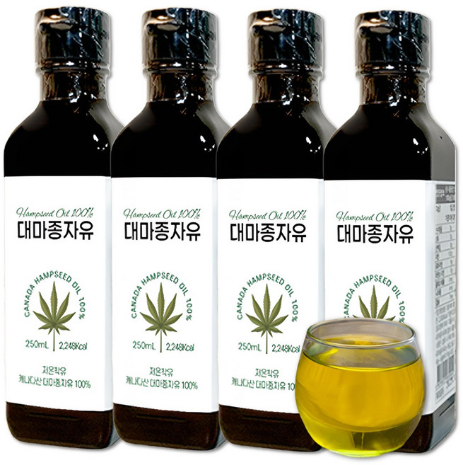 The큰나무 먹는 대마종자유 햄프씨드유 오일, 4개, 250ml