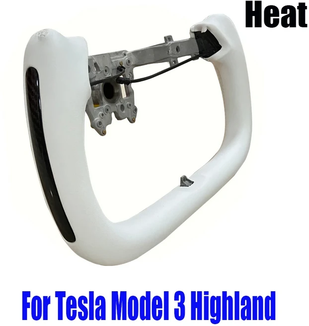 테슬라 모델 3 하이랜드 2025용 350mm 요크 핸들 알칸타라 카 레이싱 액세서리 스티어링 휠, 17 350mm Highland Side