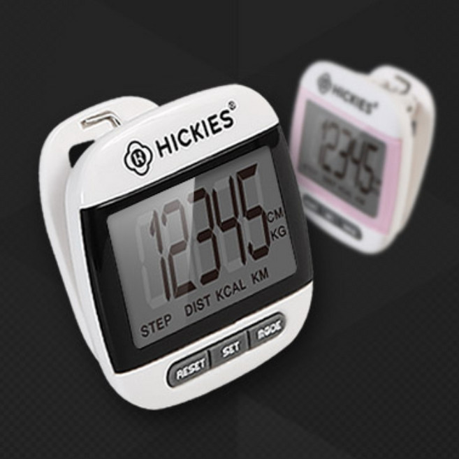 삼성만 만보계 다기능 정밀측정 스퀘어 만보기 클립형, 핑크, 1개