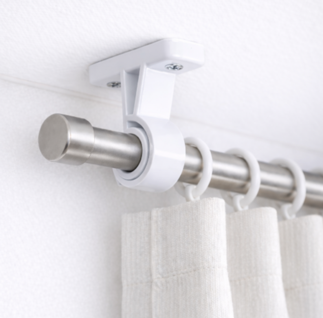굿즈팡팡 1+1 커튼봉 봉브라켓 25mm, 화이트(1세트 3개입) X 2세트, 2개