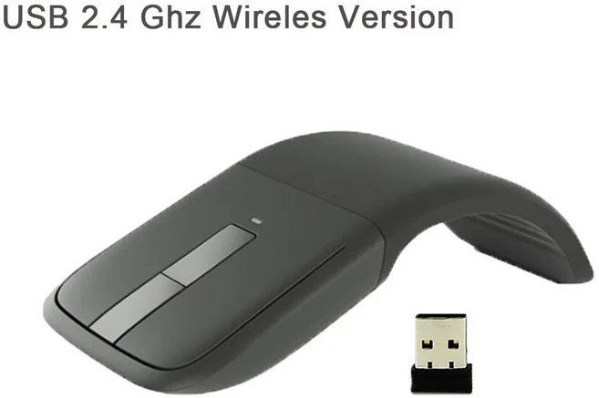 쿠쿠스토어 블루투스 아크 터치 접이식 마우스 1200 DPI 무선 광학 휴대 여행 초박형 마이크로소프트, 01 Wireless Version