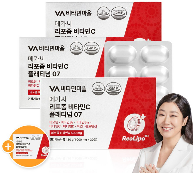 비타민마을 메가씨 리포좀 플래티넘 07 비타민C 30g, 4개, 30정