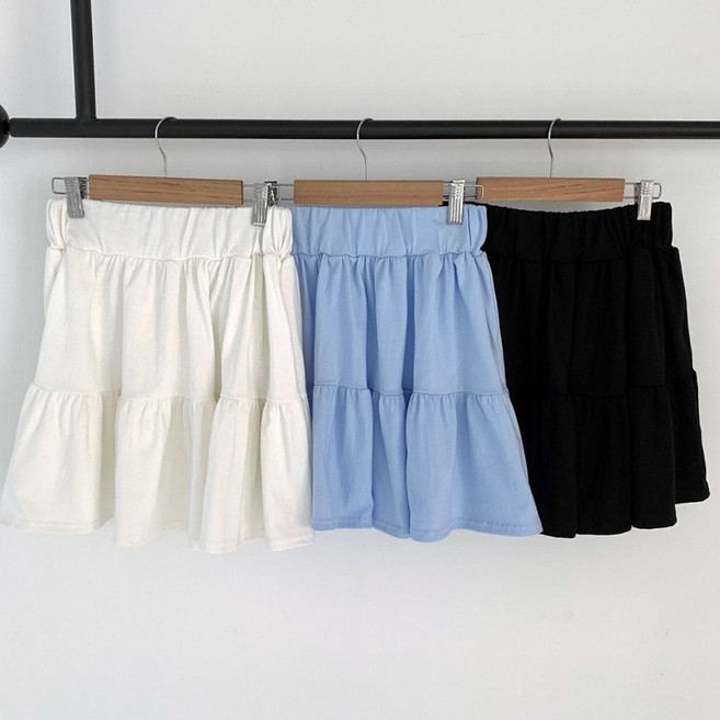 빅걸스토리 빅사이즈 여성 허리밴딩 캉캉 미니 스커트