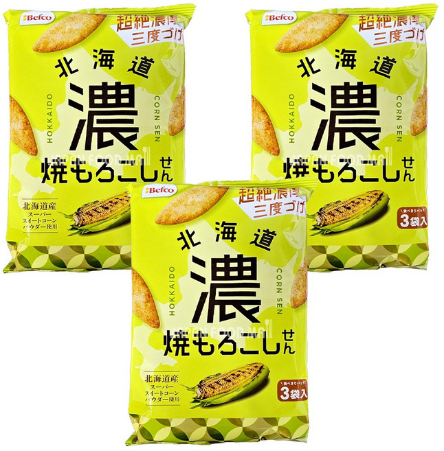 베프코 홋카이도 군옥수수맛 센베, 3개, 51g