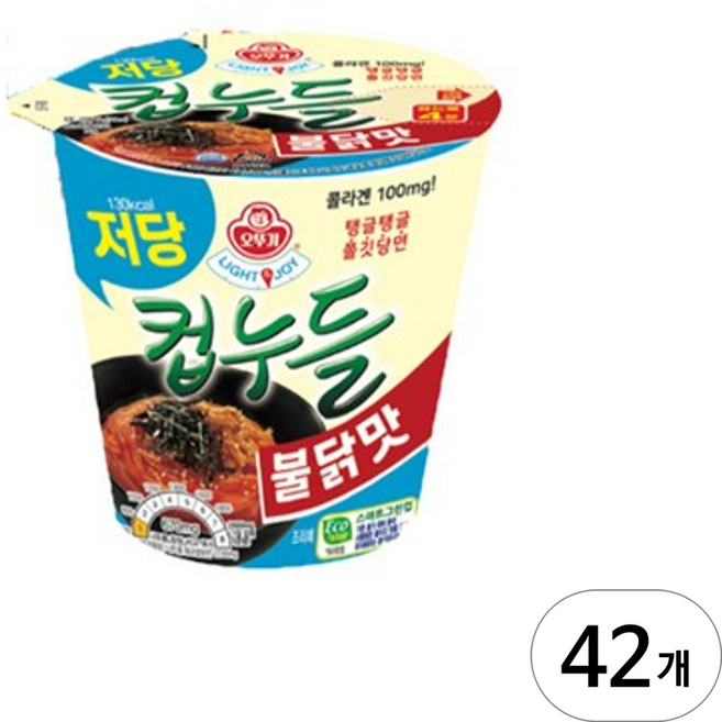 오뚜기 LIGHT&JOY 저당 컵누들 불닭맛, 42개