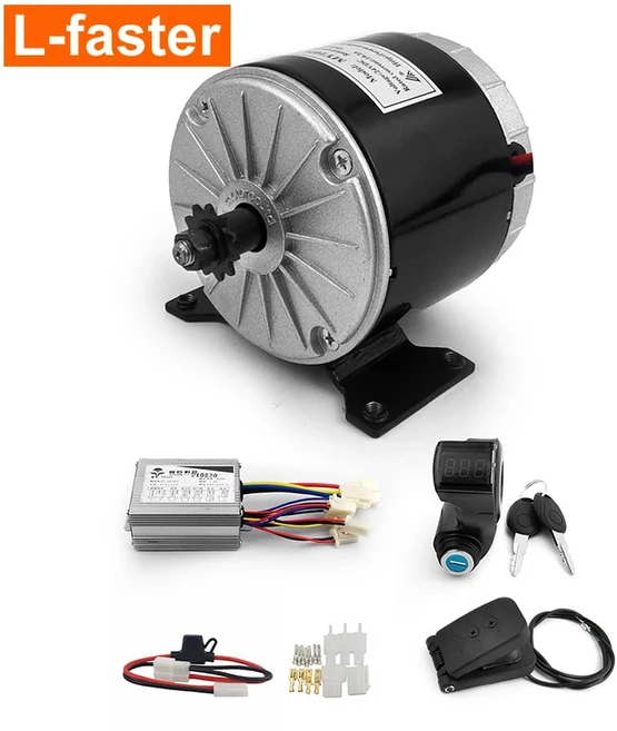 350W 24V 36V 전기 자전거 엄지 스로틀 브레이크 레버 사이드 헝 체인 구동 브러시 모터 키트, handle throttle kit_36V 350W, [02] 36V 350W