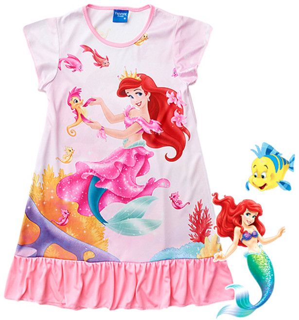 인어공주 에리얼 실크 여아 원피스 옷
