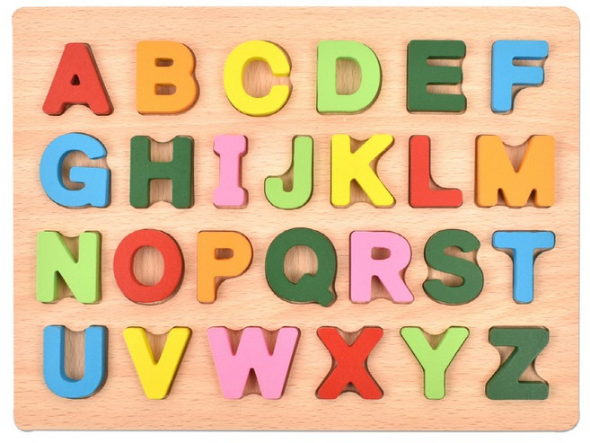 h37 오즈토이 목제 입체 퍼즐 영어 알파벳 대문자 26피스 wd2145p cp 가베 블럭 퍼즐 교구, 1개
