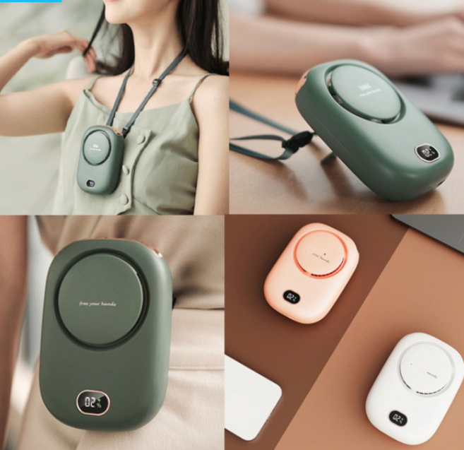 휴대용 넥밴드 목걸이 선풍기, 화이트