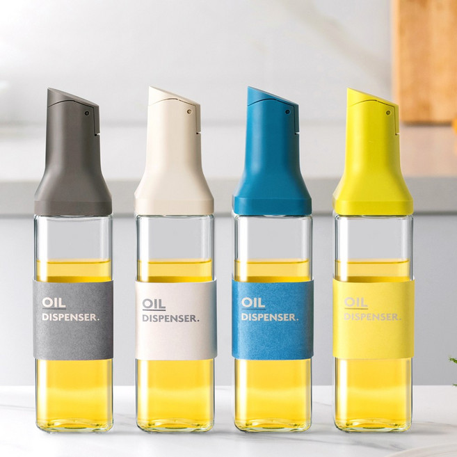 자동개폐 오일병500ML 4개, 오일병 색상혼합4개+네임스티커