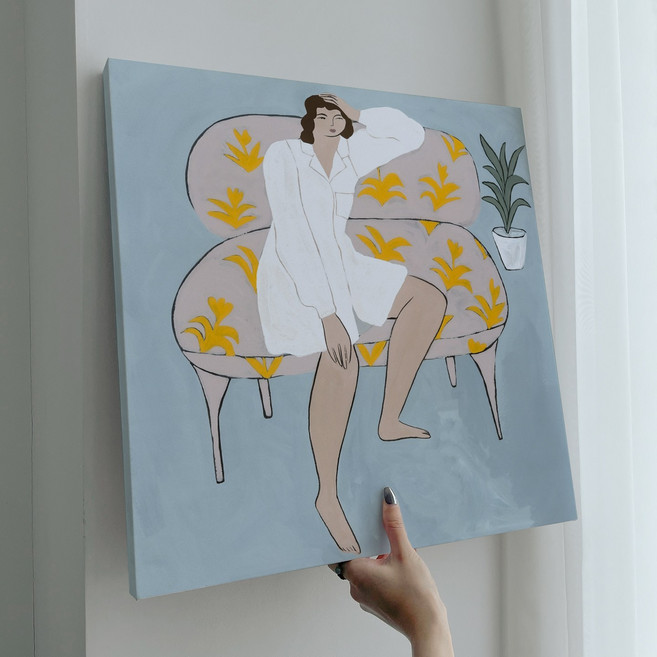 [인메이블] 코지 힐링 그림 33종 거실 인테리어 대형 그림 현관 두꺼비집 가리개 휴식 캔버스 액자, 03.DX-편안