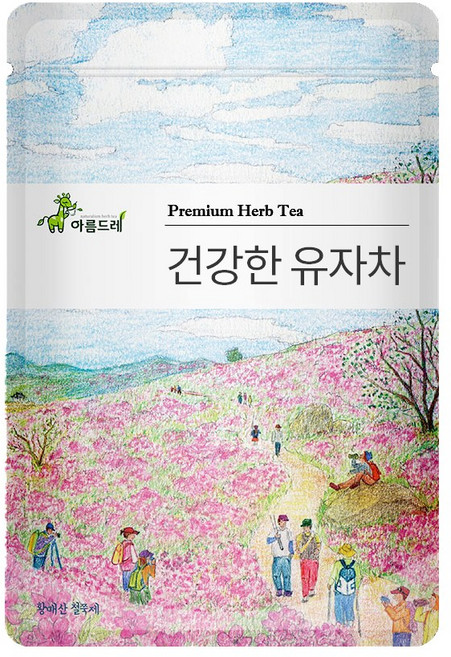 아름드레 건강한 유자차 25티백 100%옥수수 친환경 삼각티백 전통차, 25개입, 1g, 1개