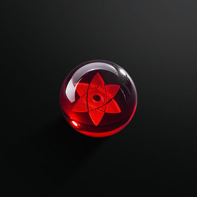 火影忍者 寫輪眼水晶球小夜燈，可發光擺件，送學生禮物, 1個, 佐助6cm球單個