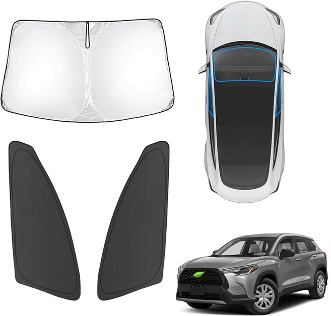 2022-2025년형 렉서스 NX250 NX350 NX350h NX450h+ 전면 및 측면 창문 선쉐이드 커버 커스텀 핏 NX 접이식 선바이저 프로텍터가 열 자외선을 차단합니다, 18 22+ Corolla Cross, 1개