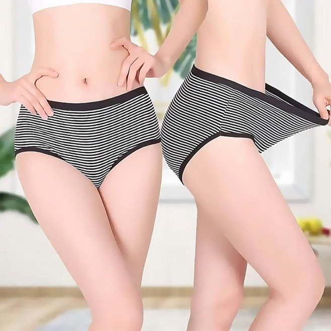 스트라이프팬티 10개 한세트 면 중장년층 엄마 오버사이즈 여성