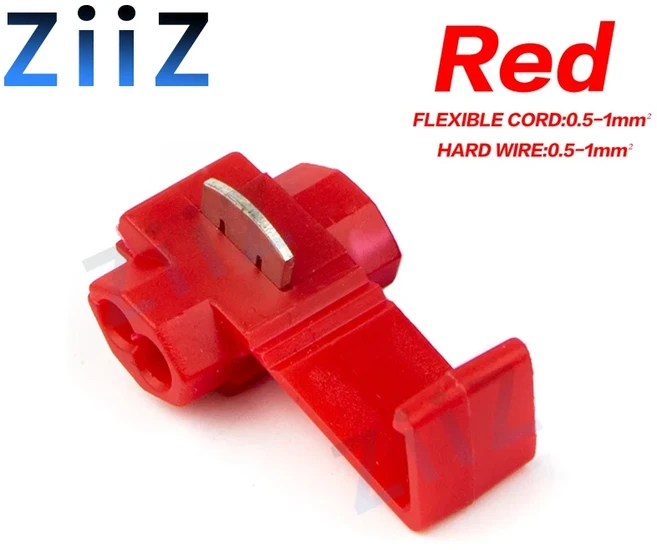 10pcs/30pcs T-탭 커넥터 전기 케이블 스냅 스플 라이스 잠금 방수 압착 와이어 터미널 파란색 노란색 빨, 03 50PCS, 03 Red wire breaker