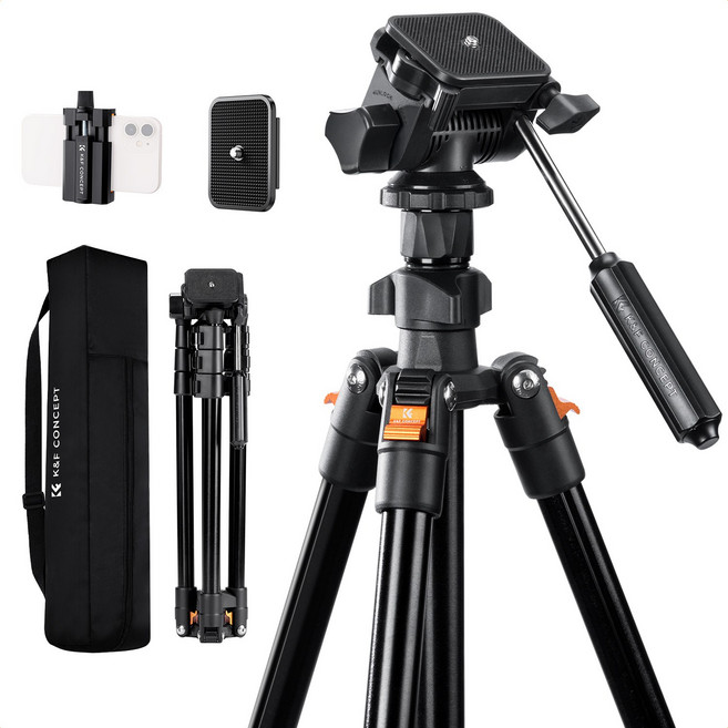 K&F CONCEPT 여행용 카메라 삼각대 + 볼헤드 세트, K234A0, 1개