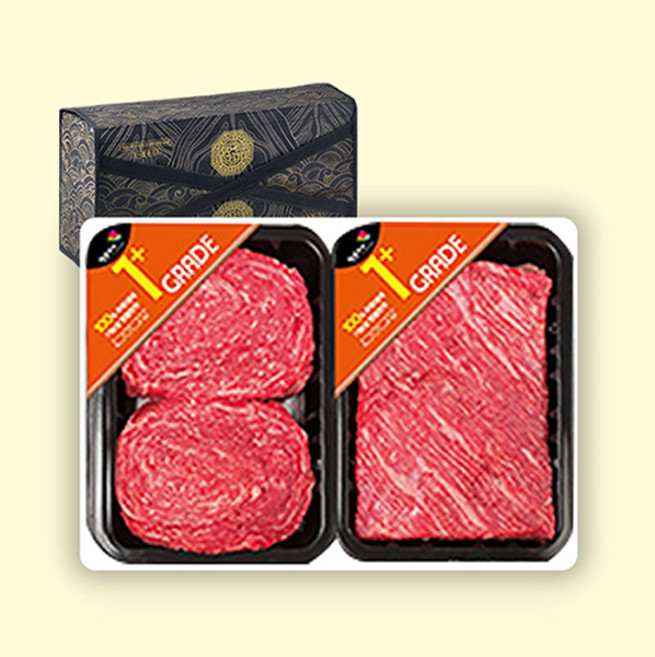 [정읍한우] 명절선물 감사인사 선물세트 한우 1+등급 한마음 선물세트 5호 (불고기500g 국거리500g), 2000개