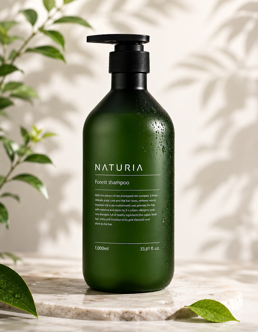 NATURIA 나투리아 포레스트 샴푸1000ml 자연유리계면활성제 코코넛 민감두피모발 부드럽고탄력모발 확실한유분기제거 피톤치드 탈모방지특허, 2개, 1kg
