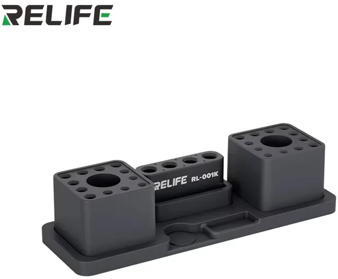 RL-001K 자기 수리 도구 상자 스크루 드라이버 핀셋 전자 DIY 액세서리 용 휴대용 분리형 보관 케이스, 02 Gray