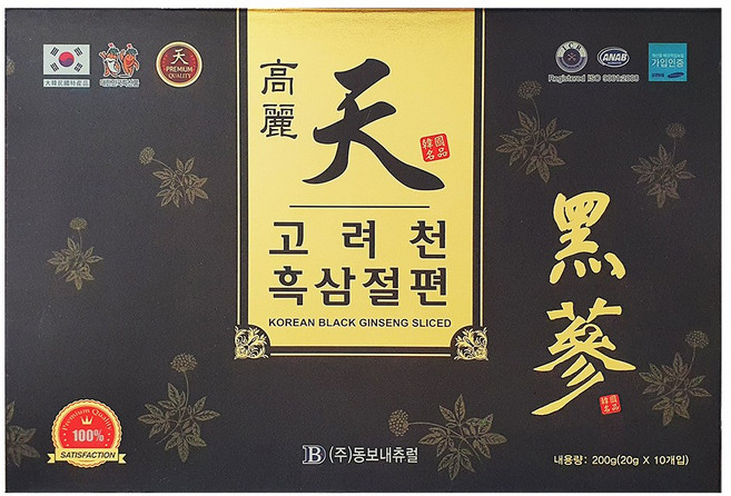 [동보내츄럴] 고려천 흑삼절편 20g x 10개입, 1박스, 200g