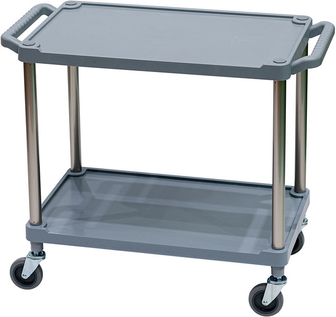 원스토몰 무소음서빙카트 식당카트 일체형 손잡이 사이즈 중형, 1개, 일체형 2단카트, 기본고무바퀴