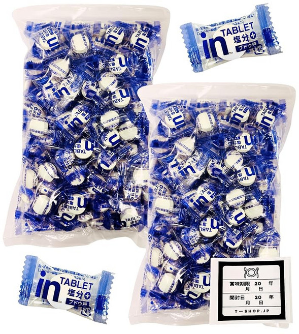 모리나가 제과 타블렛 염분 플러스 레몬맛 500g×2봉 합계 약 334 알갱이 기한 관리 씰 첨부 업무용 태블릿 염분 충전 소금 사탕 열사병 대책 염분 포도당 열사병 사탕 모리나가, 1개, 1g