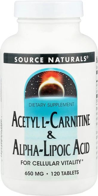 소스네츄럴스 아세틸 L 카르니틴 알파 리포산 650mg 120정, 120g, 1개 - 쿠팡