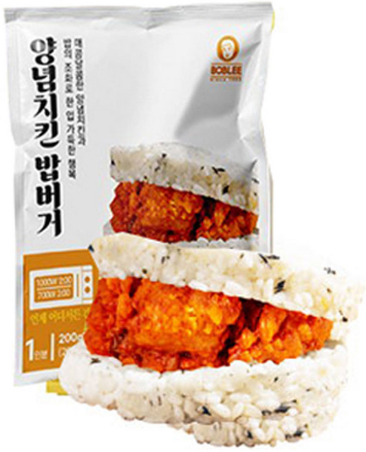 밥리 밥버거 냉동 주먹밥 아침 간편식 간식 식사대용 (양념치킨밥버거), 1개, 200g
